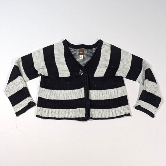 Tea Collection Striped Cardigan Knit Sweater Girls Small 4-5 - Picture 1 of 5